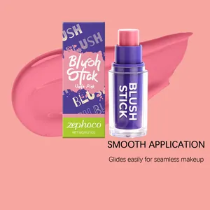 Smooth pink cream blush stick by zephoco for a seamless and natural makeup application