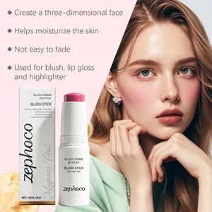 Magenta Pink blush stick for face and lips with long-lasting moisturizing effect