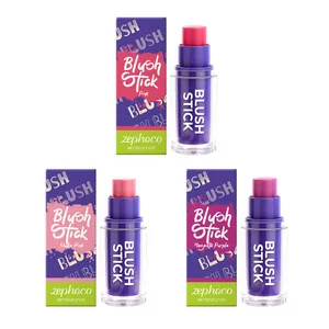 Zephoco moisturizing silky blush stick set in three vibrant shades for natural glowing cheeks