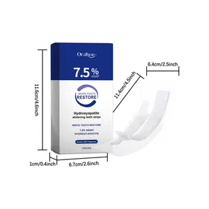 Detailed dimensions of Oralhoe 7.5% nHAP hydroxyapatite mint teeth whitening strips
