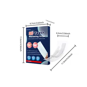 ORALHOE 3D teeth whitening strips set with detailed size dimensions for 7 pieces pack