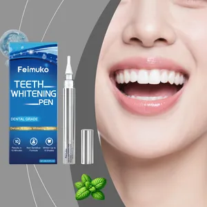 Professional dental grade teeth whitening pen kit showing bright white smile results