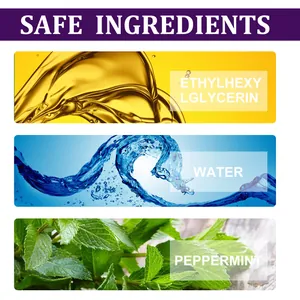 Detail showing safe ingredients of V34 teeth whitening pen like water and mint
