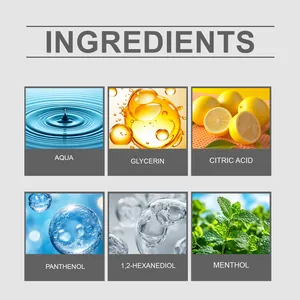 Detailed ingredient list for tooth gloss essence showing aqua glycerin and menthol