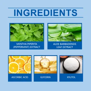 Détails des ingrédients naturels des comprimés de dentifrice à la menthe fraîche