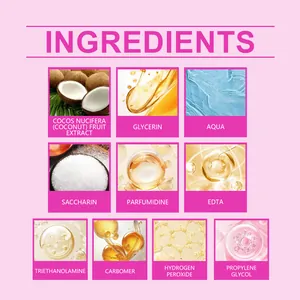 Detailed ingredient list for teeth whitening strips featuring coconut extract and glycerin