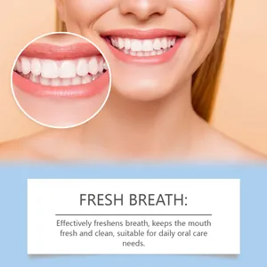 Pastilles de dentifrice à la menthe pour une haleine fraîche et des dents blanches.