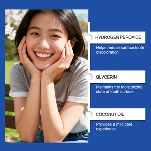 Detailed view of teeth whitening strips benefits featuring Hydrogen Peroxide for a bright smile