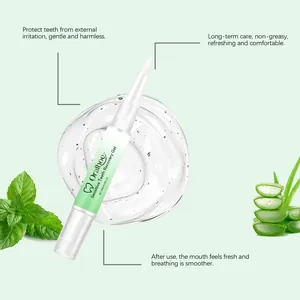 Oralhoe sensitive teeth recovery gel detail with aloe and mint extracts for fresh breath.