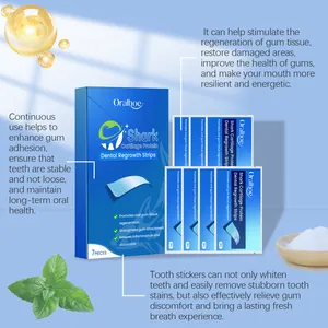 Detailed view of Oralhoe dental regrowth strips for gum care and tooth whitening