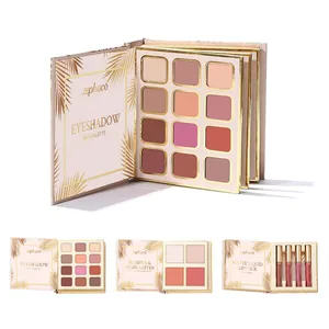 Zephoco Tropical Gilded Makeup Collection Foldable Palette Multiple Colors Eyeshadow Blush Highlighter Liquid Lipstick Travel Kit