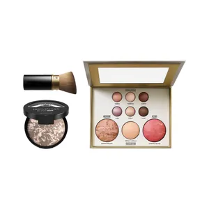 Kit de Maquillaje Facial Multifuncional Profesional Paleta de Sombras de Ojos Contorno Rubor Con Base Horneada y Brocha Cosmética