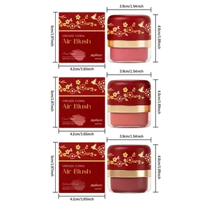Detailed size dimensions for zephoco Vintage Floral Air Blush in three matte shades