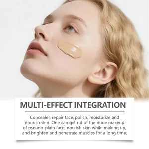 Primer plano detallado de la aplicación de BB cream en piel clara, textura y cobertura
