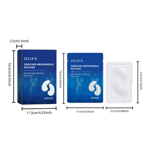 Dimensiones detalladas y desglose del empaque de parches de microagujas EELHOE.