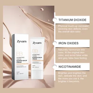Detalles de ingredientes de Zyvarn BB cream con dióxido de titanio y nicotinamida