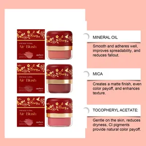 Zephoco vintage matte air blush featuring mineral oil and mica for smooth texture