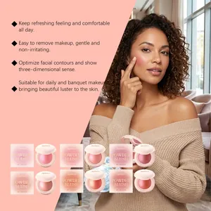 Zephoco silky moisturizing powder blush set for natural radiant skin with soft-focus finish