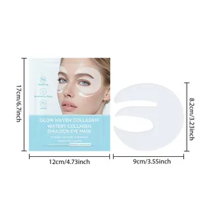Mascarilla de colágeno para ojos con dimensiones detalladas y diseño del parche suave