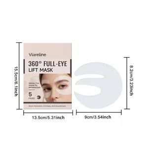 Dimensiones del empaque de Viareline 360 Full-Eye Lift Mask y parches de ojos