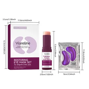 Produktabmessungen für das Viareline Kollagen-Augenmasken-Set mit Balsam und Patches