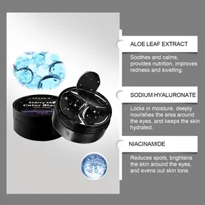 Primer plano de la mascarilla de ojos EELHOE Starry Sky con ingredientes y beneficios