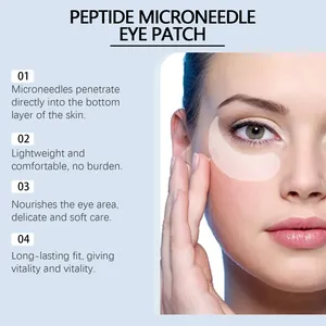 Detailansicht eines Peptid-Mikronadel-Augenpflasters für die Hautpflege unter den Augen.