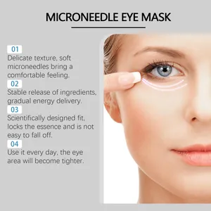 Λεπτομερής προβολή της μάσκας ματιών microneedle για σύσφιξη και ενυδάτωση της επιδερμίδας.
