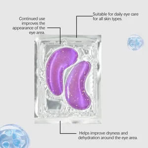 Patchs de gel scintillant pour les yeux en emballage transparent pour soin hydratant