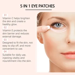 Professional 5 in 1 eye patches with Vitamin C and E for brightening and nourishing skin