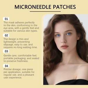 Infografía de parches de microagujas para el cuidado suave y la hidratación de los ojos