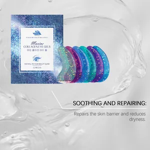 Parches para ojos de colágeno marino con purpurina y beneficios calmantes y reparadores