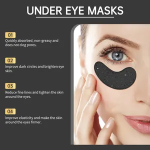 Primer plano del parche para ojos negro con purpurina con beneficios reafirmantes