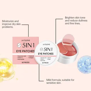 Detailed view of JAYSUING 5-in-1 collagen eye patches set with 60 pieces for skin brightening.