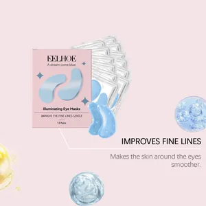 Vue détaillée des masques yeux EELHOE Illuminating avec 12 paires de patchs bleus