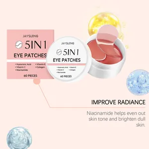 Macro view of JAYSUING 5-in-1 collagen eye patches with Niacinamide to improve radiance.