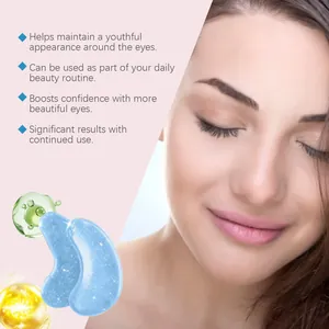 Patchs de masque pour les yeux en gel bleu pour une apparence jeune et routine beauté quotidienne.