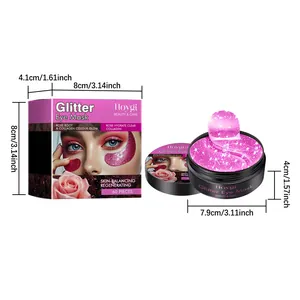 Λεπτομέρεια μάσκας ματιών HOYGI Glitter 60 τμχ με διαστάσεις σε εκατοστά και ίντσες