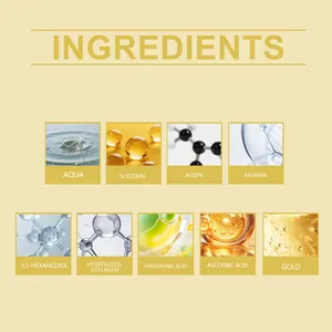 Detailed ingredients list for 24k gold eye mask with collagen and hyaluronic acid