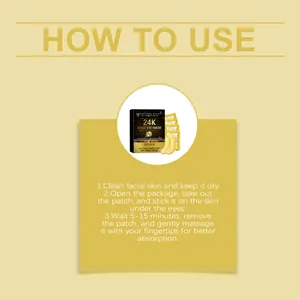 Step-by-step application instructions for EELHOE 24K gold hydrating eye mask patches