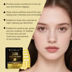 EELHOE 24K Gold Eye Mask treatment for dark circles puffiness and eye skin hydration