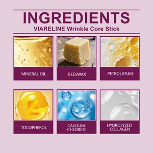 Detaillierte Inhaltsstoffliste für VIARELINE Wrinkle Core Stick mit Kollagen und Vitamin E.