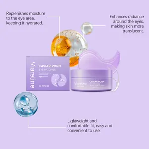 Viareline Caviar PDRN Eye Patches για βαθιά ενυδάτωση και λαμπερή περιοχή ματιών.