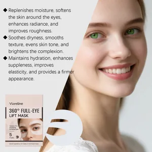 Detalle de los beneficios de la mascarilla ocular Viareline 360 y envase