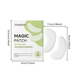 VIARELINE feuchtigkeitsspendende Augenpads Maße mit 3-Paar-Packung und Größe