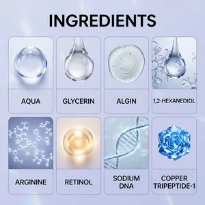 Detailansicht der Inhaltsstoffe wie Retinol und Kupfertripeptid-1 für die Augenpflege.