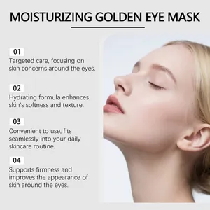 Detalle y beneficios de la mascarilla de ojos dorada hidratante para una piel suave y firme