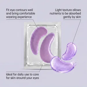 Detailansicht der lila Gel-Augenmasken mit erfrischendem Wasserspritzer-Effekt