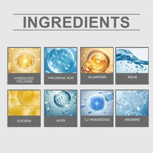 Detalle de los ingredientes de primera calidad como ácido hialurónico para máscaras ojos