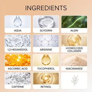 Visualizzazione dettagliata degli ingredienti attivi per la maschera idratante occhi
